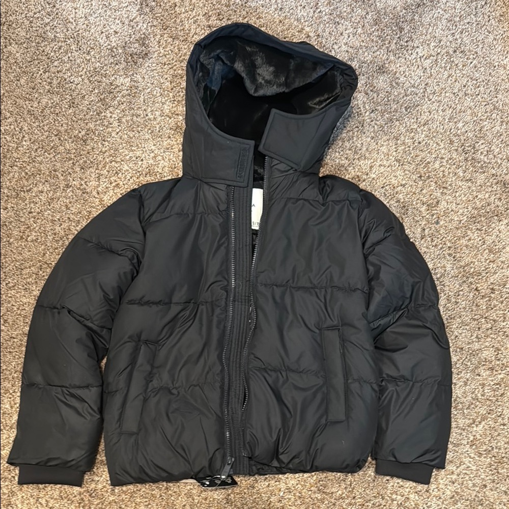 NEW ABERCROMBIE KIDS Black Puffer Jacket with Hood